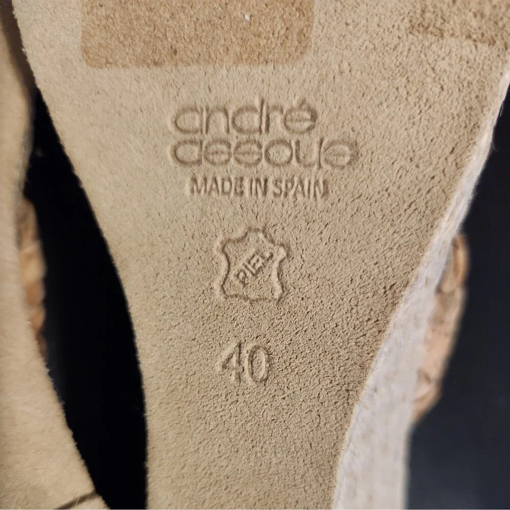 André Assous Aria Espadrille Wedge Beige Sandals EU 40